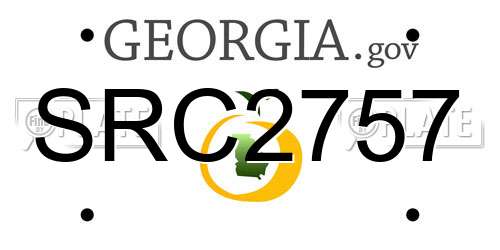 SRC2757 Georgia License Plate
