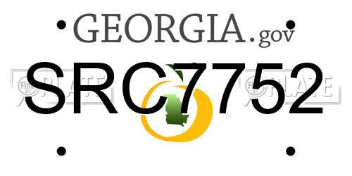 SRC7752 Georgia License Plate