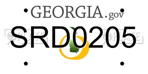 SRD0205 Georgia License Plate