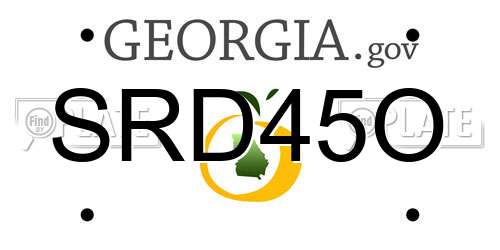SRD45O Georgia License Plate