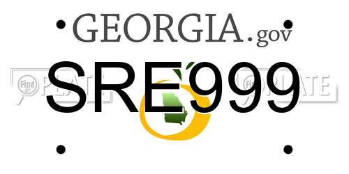 SRE999 Georgia License Plate