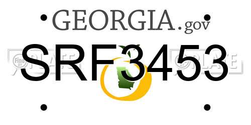 SRF3453 Georgia License Plate