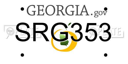 SRG353 Georgia License Plate