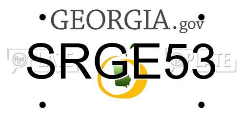 SRGE53 Georgia License Plate