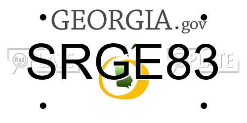 SRGE83 Georgia License Plate