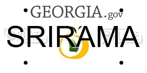 SRIRAMA Georgia License Plate