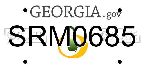 SRM0685 Georgia License Plate
