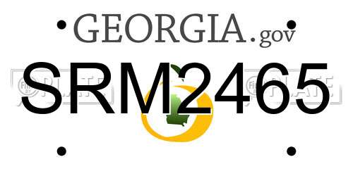 SRM2465 Georgia License Plate