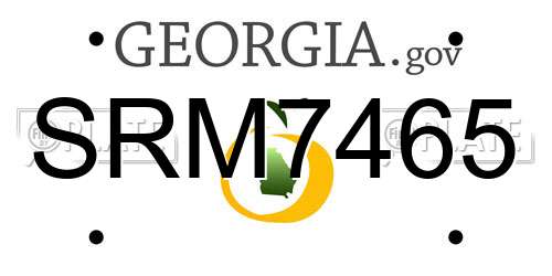 SRM7465 Georgia License Plate