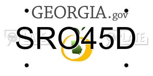 SRO45D Georgia License Plate