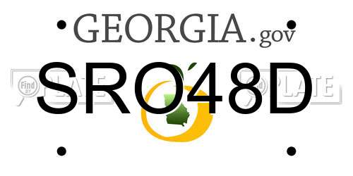 SRO48D Georgia License Plate