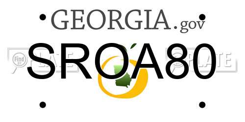 SROA80 Georgia License Plate