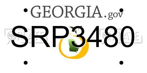 SRP3480 Georgia License Plate