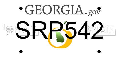 SRP542 Georgia License Plate