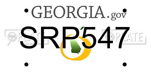 SRP547 Georgia License Plate