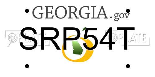 SRP54T Georgia License Plate