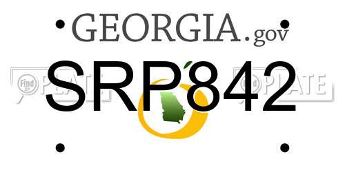 SRP842 Georgia License Plate