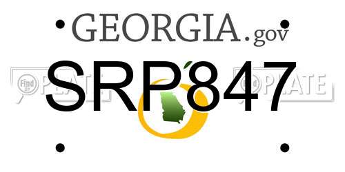 SRP847 Georgia License Plate