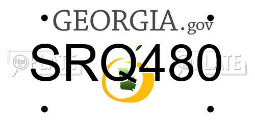 SRQ480 Georgia License Plate