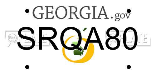 SRQA80 Georgia License Plate
