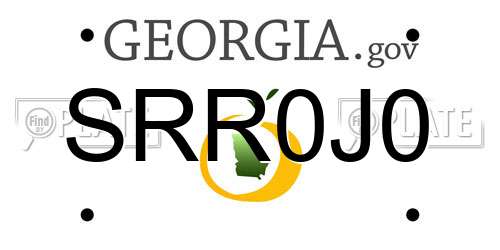 SRR0J0 Georgia License Plate