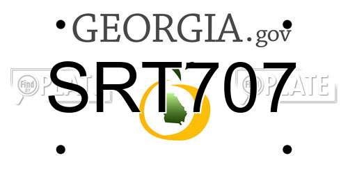 SRT707 Georgia License Plate