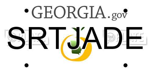 SRTJADE Georgia License Plate