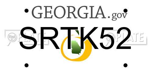 SRTK52 Georgia License Plate