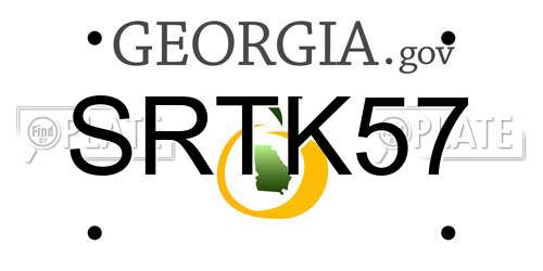 SRTK57 Georgia License Plate