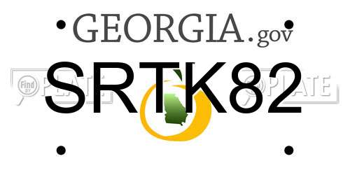 SRTK82 Georgia License Plate