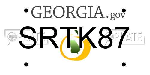 SRTK87 Georgia License Plate