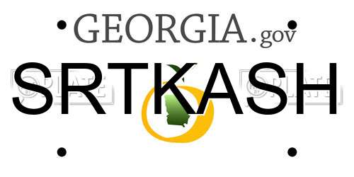 SRTKASH Georgia License Plate