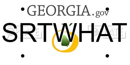 SRTWHAT Georgia License Plate