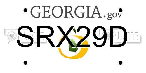 SRX29D Georgia License Plate