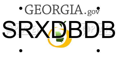 SRXDBDB Georgia License Plate