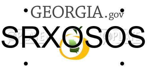SRXOSOS Georgia License Plate