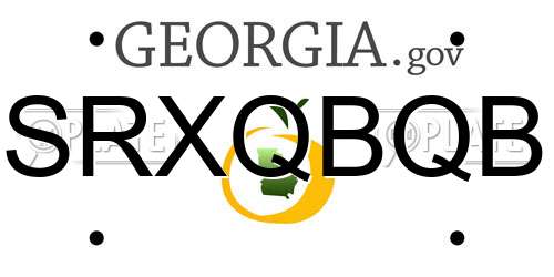 SRXQBQB Georgia License Plate