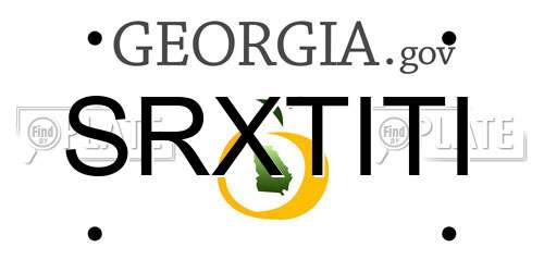 SRXTITI Georgia License Plate