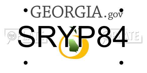 SRYP84 Georgia License Plate