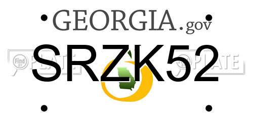 SRZK52 Georgia License Plate