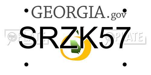 SRZK57 Georgia License Plate