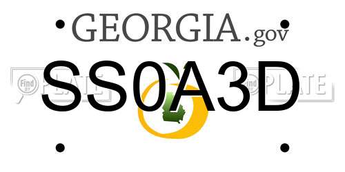 SS0A3D Georgia License Plate