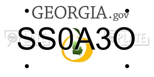 SS0A3O Georgia License Plate
