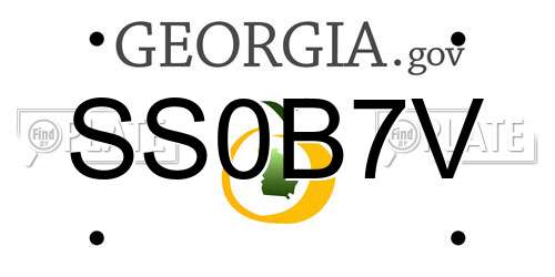 SS0B7V Georgia License Plate