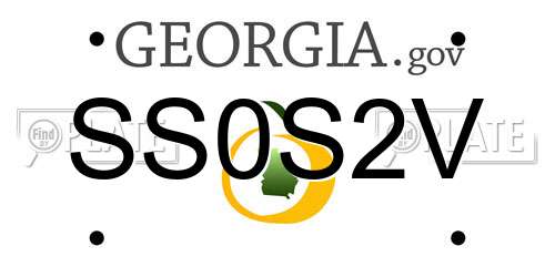SS0S2V Georgia License Plate