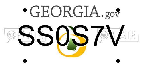 SS0S7V Georgia License Plate