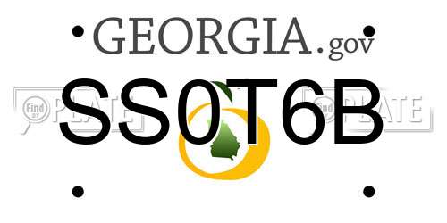 SS0T6B Georgia License Plate