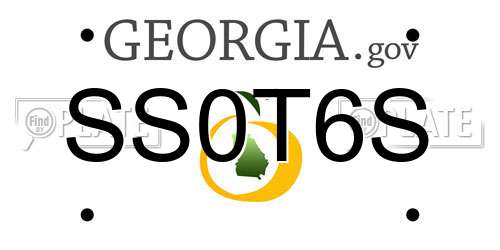 SS0T6S Georgia License Plate