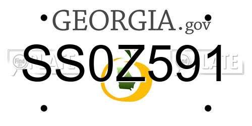 SS0Z591 Georgia License Plate