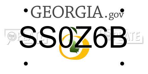 SS0Z6B Georgia License Plate